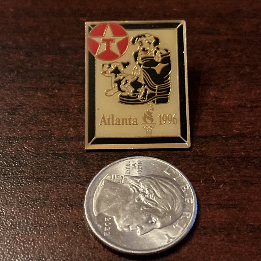 Vintage 1996 Atlanta Olympics Texaco Dalmatian Puppies March Design Lapel‎ Pin